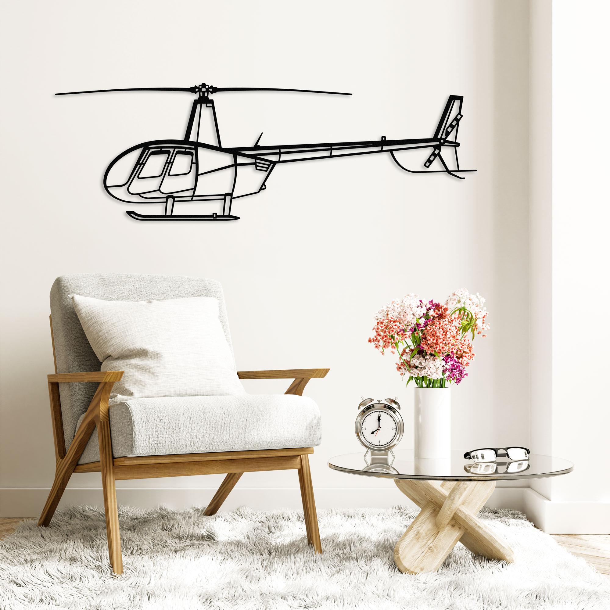 Robinson R44 Raven II Helicopter Wall Art - Image 3