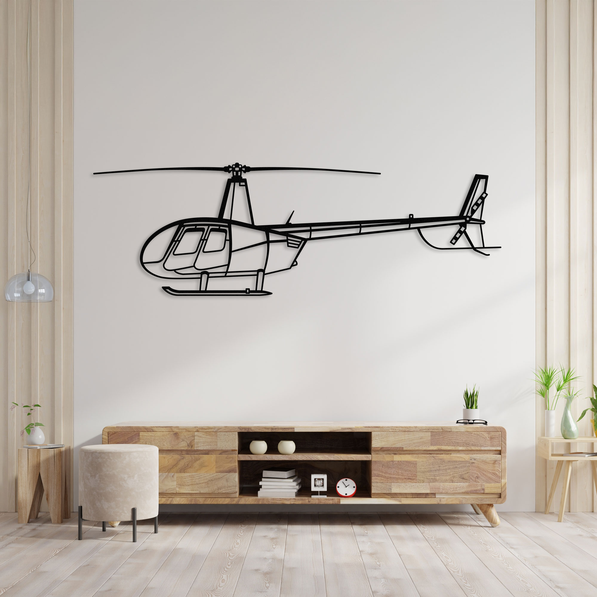 Robinson R44 Raven II Helicopter Wall Art - Image 2