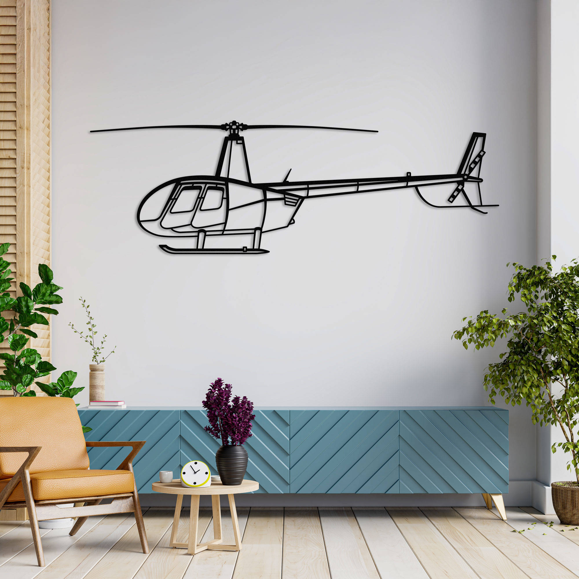Robinson R44 Raven II Helicopter Wall Art